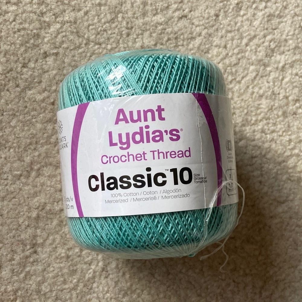 NWT Classic 10 Crochet Thread - Aqua